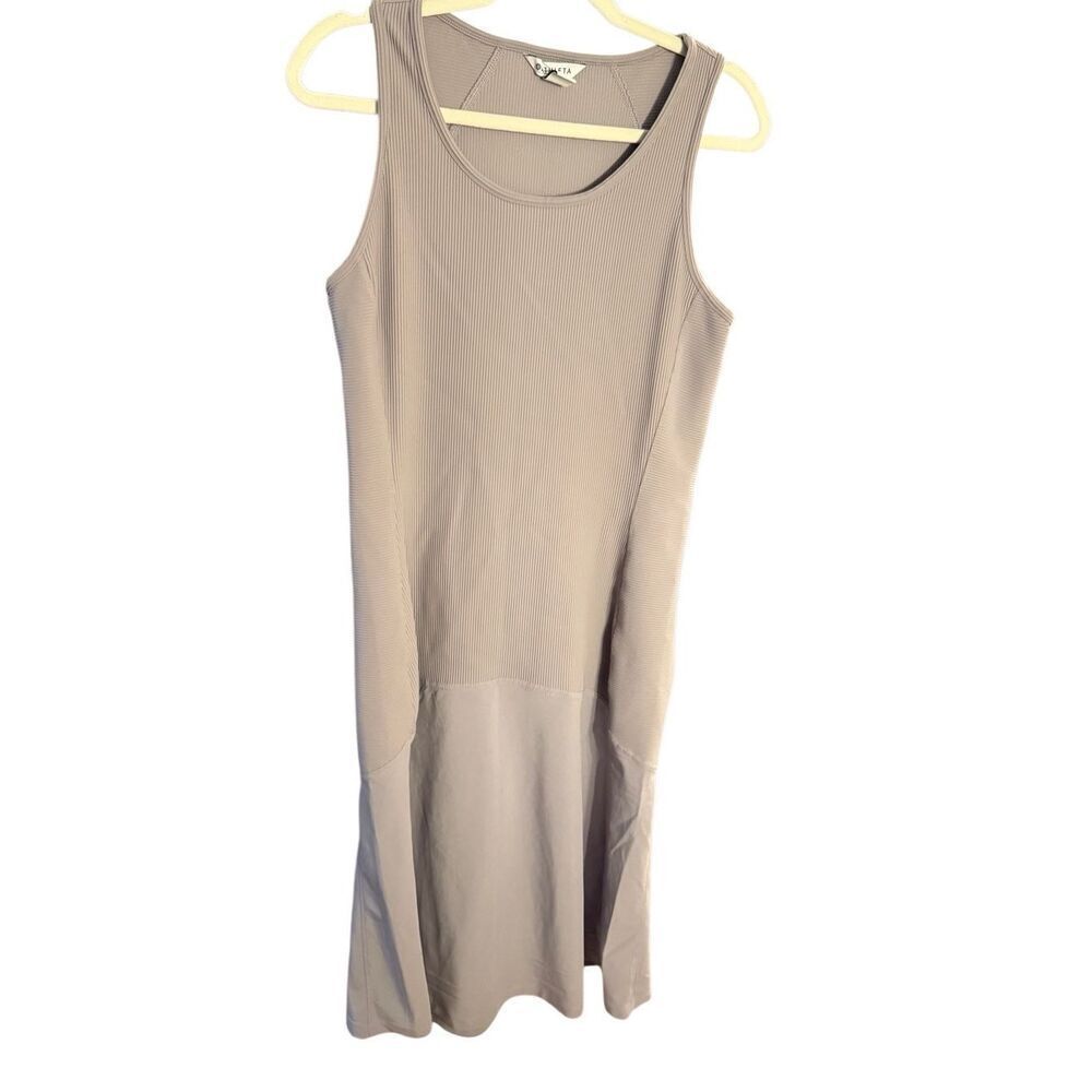 Athleta Pacifica Sleeveless Ribbed Midi Dress Women Sz Medium Lilac Purple Activ